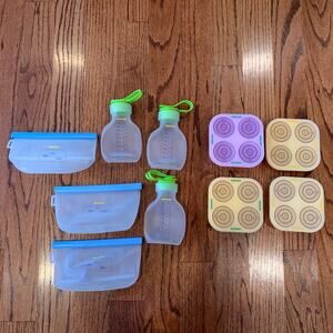 BOOBCube The First Drop Kit+ Silicone Breast Milk Storage Containers Lot (10)